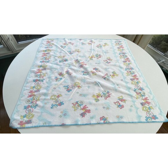 Vintage 60s baby blanket, nostalgia childhood flannel security blankie - Picture 2 of 9